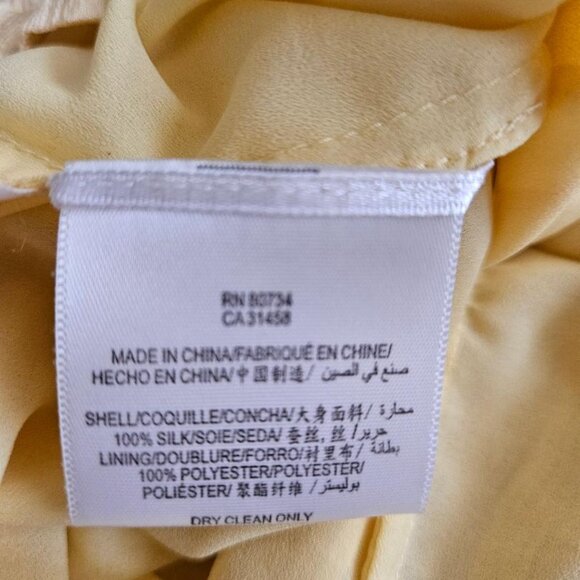Pastel Yellow Silk Chiffon BCBGMAXAZRIA Dress Size 4 - Picture 5 of 6